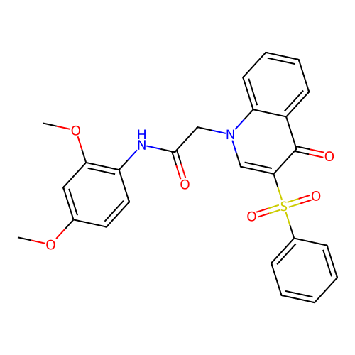 2-[3-(benzenesulfonyl)-4-oxoquinolin-1-yl]-N-(2,4-dimethoxyphenyl)acetamide structure