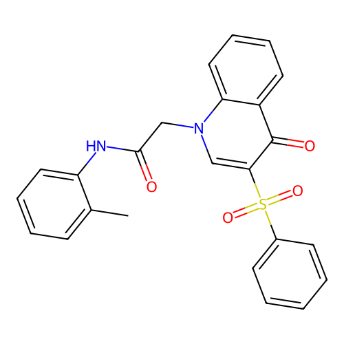 2-(4-oxo-3-(phenylsulfonyl)quinolin-1(4H)-yl)-N-(o-tolyl)acetamide structure