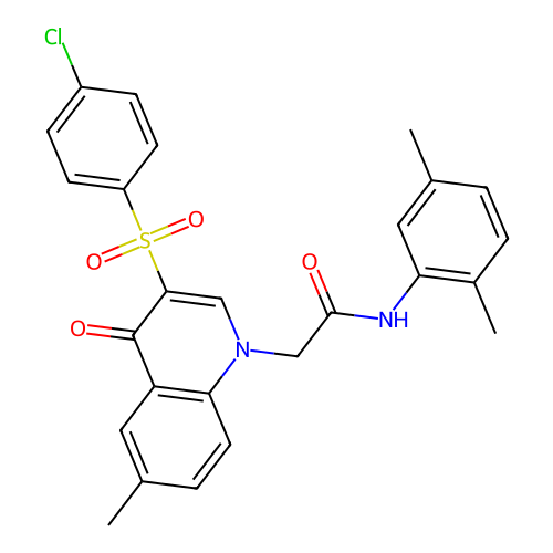 2-[3-(4-chlorobenzenesulfonyl)-6-methyl-4-oxo-1,4-dihydroquinolin-1-yl]-N-(2,5-dimethylphenyl)acetamide structure