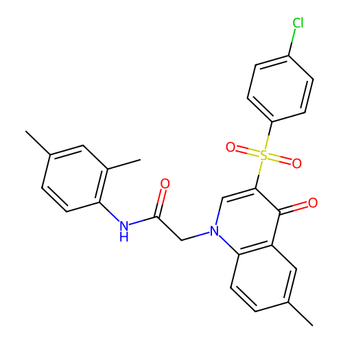 2-[3-(4-chlorobenzenesulfonyl)-6-methyl-4-oxo-1,4-dihydroquinolin-1-yl]-N-(2,4-dimethylphenyl)acetamide structure
