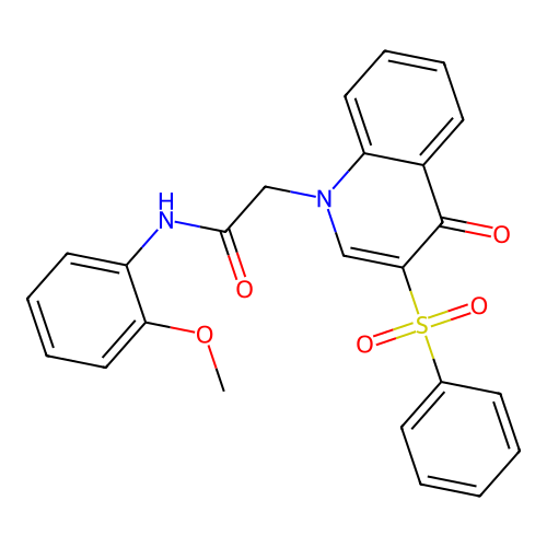 2-[3-(benzenesulfonyl)-4-oxoquinolin-1-yl]-N-(2-methoxyphenyl)acetamide structure