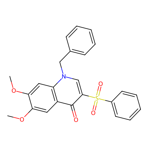 3-(Benzenesulfonyl)-1-benzyl-6,7-dimethoxy-1,4-dihydroquinolin-4-one structure