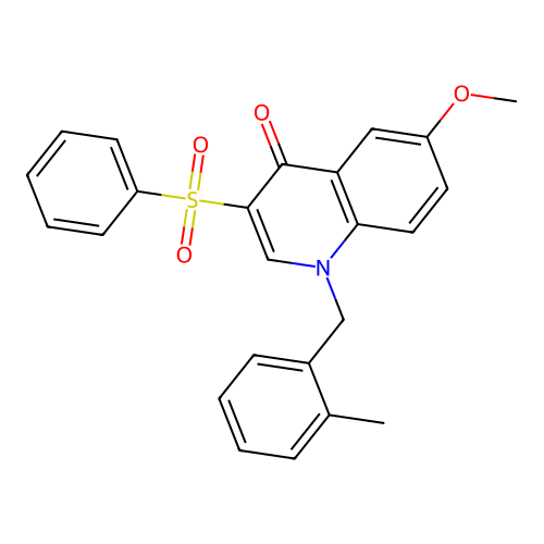3-(Benzenesulfonyl)-6-methoxy-1-[(2-methylphenyl)methyl]quinolin-4-one structure
