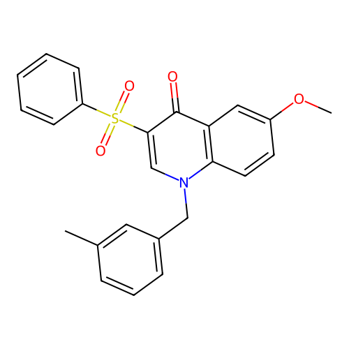 3-(Benzenesulfonyl)-6-methoxy-1-[(3-methylphenyl)methyl]quinolin-4-one structure