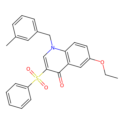3-(benzenesulfonyl)-6-ethoxy-1-[(3-methylphenyl)methyl]-1,4-dihydroquinolin-4-one structure