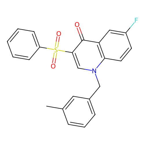 3-(benzenesulfonyl)-6-fluoro-1-[(3-methylphenyl)methyl]-1,4-dihydroquinolin-4-one structure