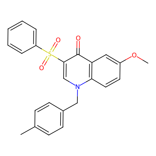 3-(Benzenesulfonyl)-6-methoxy-1-[(4-methylphenyl)methyl]quinolin-4-one structure