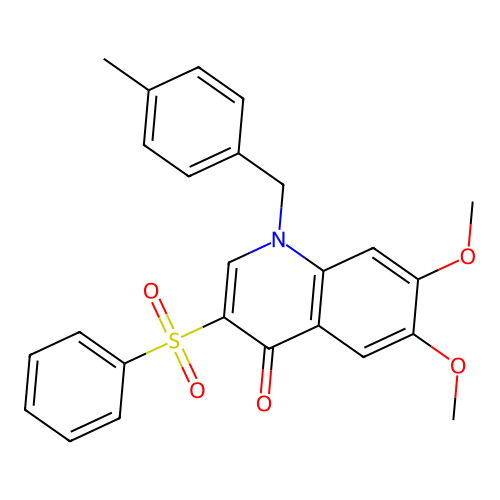 3-(Benzenesulfonyl)-6,7-dimethoxy-1-[(4-methylphenyl)methyl]quinolin-4-one structure