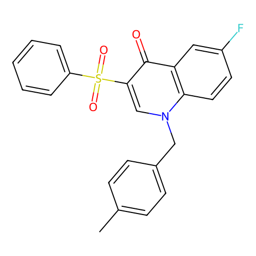 3-(Benzenesulfonyl)-6-fluoro-1-[(4-methylphenyl)methyl]quinolin-4-one structure