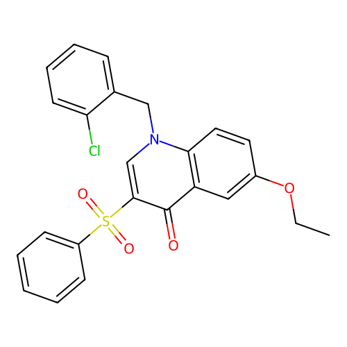 1-(2-chlorobenzyl)-6-ethoxy-3-(phenylsulfonyl)quinolin-4(1H)-one structure