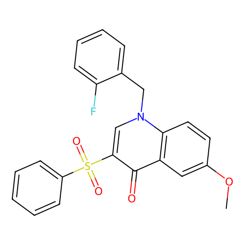 1-(2-fluorobenzyl)-6-methoxy-3-(phenylsulfonyl)quinolin-4(1H)-one structure