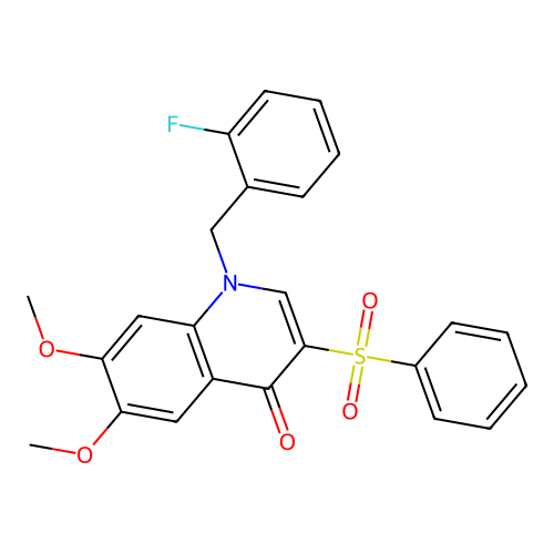 1-(2-fluorobenzyl)-6,7-dimethoxy-3-(phenylsulfonyl)quinolin-4(1H)-one structure