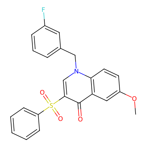 3-(Benzenesulfonyl)-1-[(3-fluorophenyl)methyl]-6-methoxyquinolin-4-one structure
