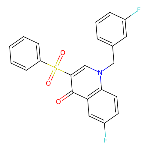 3-(Benzenesulfonyl)-6-fluoro-1-[(3-fluorophenyl)methyl]quinolin-4-one structure