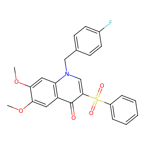 1-(4-fluorobenzyl)-6,7-dimethoxy-3-(phenylsulfonyl)quinolin-4(1H)-one structure