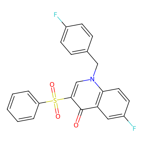3-(Benzenesulfonyl)-6-fluoro-1-[(4-fluorophenyl)methyl]quinolin-4-one structure