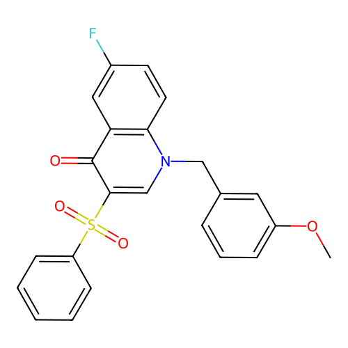 3-(Benzenesulfonyl)-6-fluoro-1-[(3-methoxyphenyl)methyl]quinolin-4-one structure