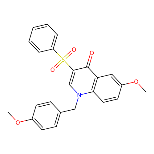 3-(Benzenesulfonyl)-6-methoxy-1-[(4-methoxyphenyl)methyl]quinolin-4-one structure