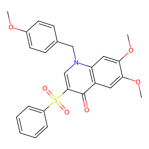 3-(Benzenesulfonyl)-6,7-dimethoxy-1-[(4-methoxyphenyl)methyl]quinolin-4-one structure