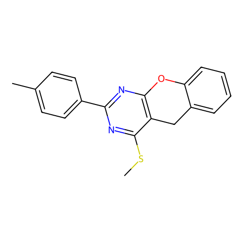 4-(methylthio)-2-(p-tolyl)-5H-chromeno[2,3-d]pyrimidine structure