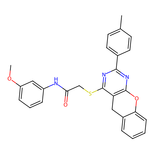 N-(3-methoxyphenyl)-2-{[2-(4-methylphenyl)-5H-chromeno[2,3-d]pyrimidin-4-yl]sulfanyl}acetamide structure
