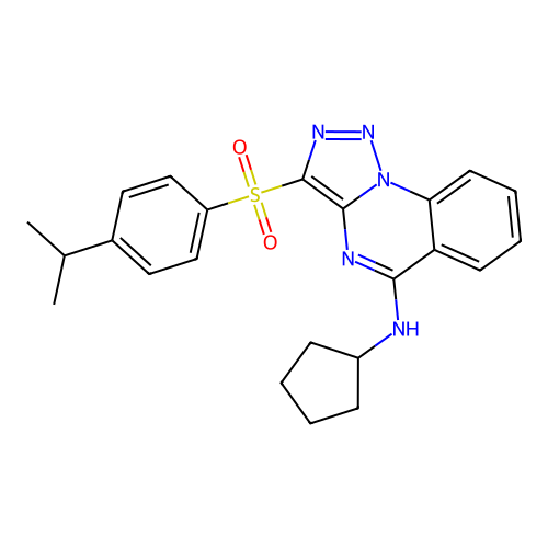 N-cyclopentyl-3-(4-propan-2-ylphenyl)sulfonyltriazolo[1,5-a]quinazolin-5-amine structure