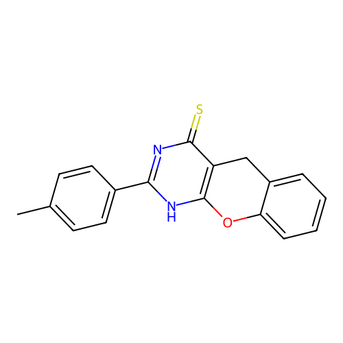 2-(p-tolyl)-3H-chromeno[2,3-d]pyrimidine-4(5H)-thione structure