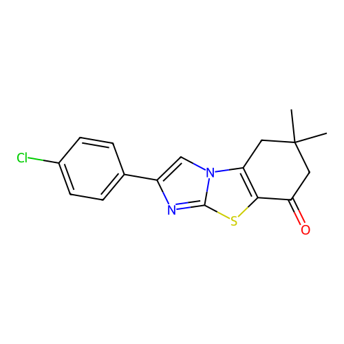 2-(4-Chlorophenyl)-7,7-dimethyl-6,8-dihydroimidazo[2,1-b][1,3]benzothiazol-5-one structure