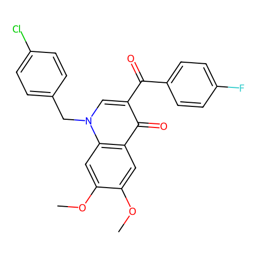 1-(4-chlorobenzyl)-3-(4-fluorobenzoyl)-6,7-dimethoxyquinolin-4(1H)-one structure