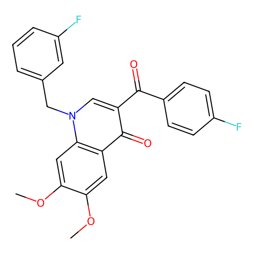 3-(4-fluorobenzoyl)-1-[(3-fluorophenyl)methyl]-6,7-dimethoxy-1,4-dihydroquinolin-4-one structure