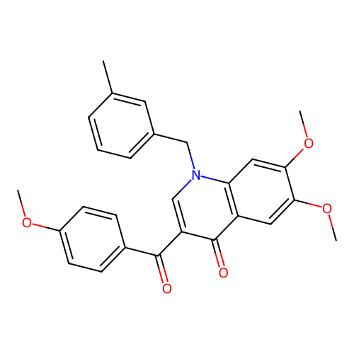 6,7-dimethoxy-3-(4-methoxybenzoyl)-1-[(3-methylphenyl)methyl]-1,4-dihydroquinolin-4-one structure