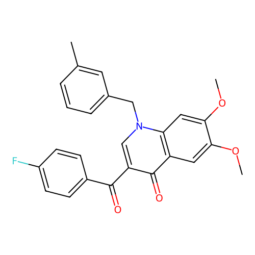 3-(4-fluorobenzoyl)-6,7-dimethoxy-1-[(3-methylphenyl)methyl]-1,4-dihydroquinolin-4-one structure
