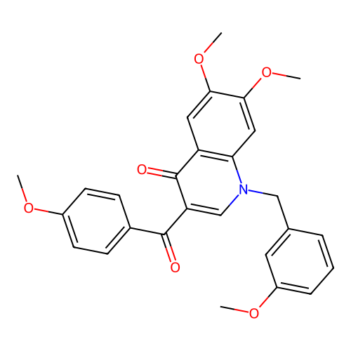 6,7-Dimethoxy-3-(4-methoxybenzoyl)-1-[(3-methoxyphenyl)methyl]quinolin-4-one structure