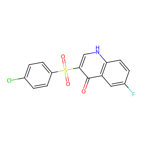 3-[(4-chlorophenyl)sulfonyl]-6-fluoroquinolin-4(1H)-one structure