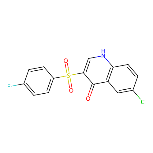 6-chloro-3-[(4-fluorophenyl)sulfonyl]quinolin-4(1H)-one structure