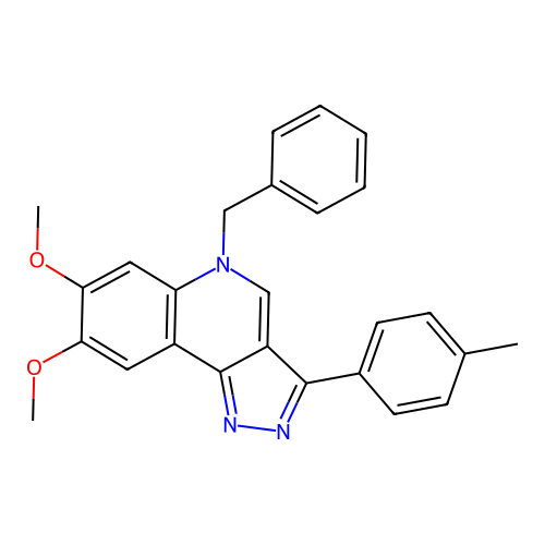 5-benzyl-7,8-dimethoxy-3-(4-methylphenyl)-5H-pyrazolo[4,3-c]quinoline structure
