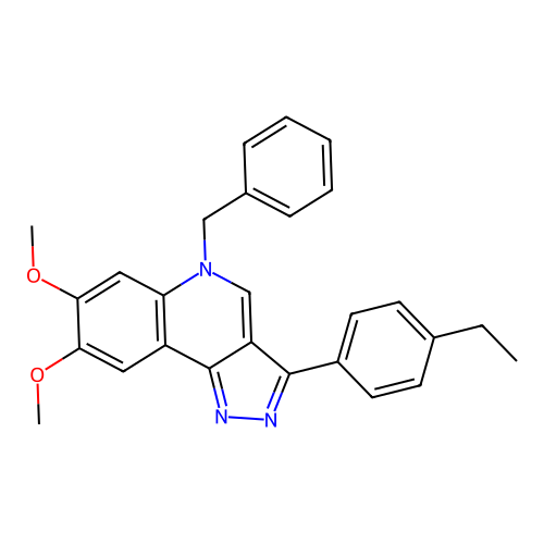 5-benzyl-3-(4-ethylphenyl)-7,8-dimethoxy-5H-pyrazolo[4,3-c]quinoline structure