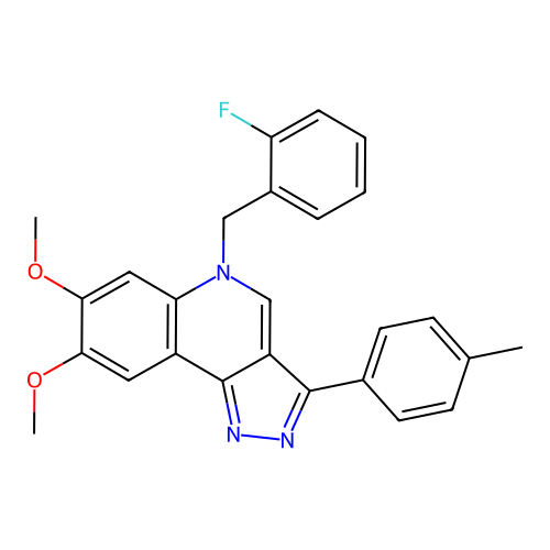 5-(2-fluorobenzyl)-7,8-dimethoxy-3-(p-tolyl)-5H-pyrazolo[4,3-c]quinoline structure
