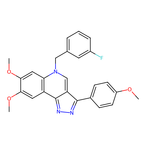 5-(3-fluorobenzyl)-7,8-dimethoxy-3-(4-methoxyphenyl)-5H-pyrazolo[4,3-c]quinoline structure
