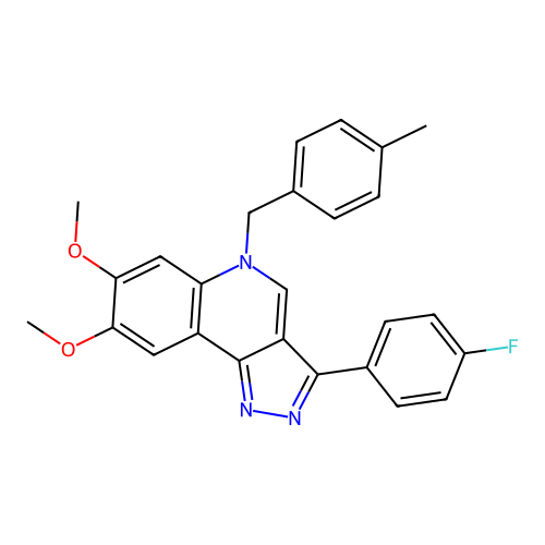 3-(4-fluorophenyl)-7,8-dimethoxy-5-[(4-methylphenyl)methyl]-5H-pyrazolo[4,3-c]quinoline structure
