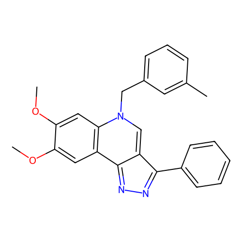 7,8-Dimethoxy-5-[(3-methylphenyl)methyl]-3-phenylpyrazolo[4,3-c]quinoline structure