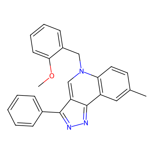 5-(2-methoxybenzyl)-8-methyl-3-phenyl-5H-pyrazolo[4,3-c]quinoline structure