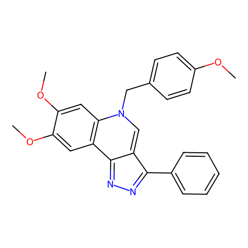 7,8-Dimethoxy-5-[(4-methoxyphenyl)methyl]-3-phenylpyrazolo[4,3-c]quinoline structure