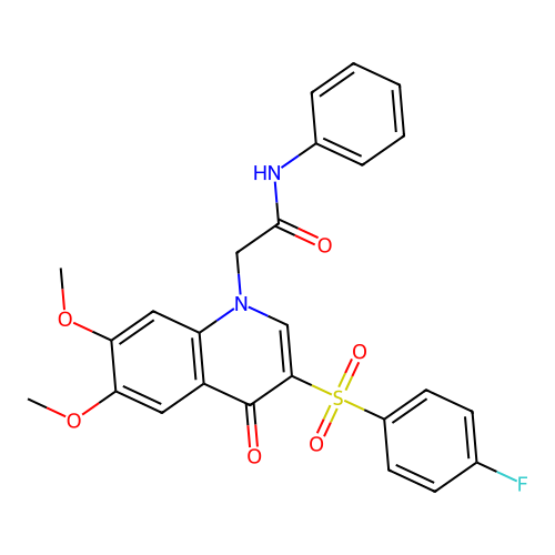 2-[3-(4-fluorobenzenesulfonyl)-6,7-dimethoxy-4-oxo-1,4-dihydroquinolin-1-yl]-N-phenylacetamide structure