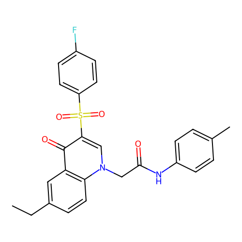 2-[6-ethyl-3-(4-fluorobenzenesulfonyl)-4-oxo-1,4-dihydroquinolin-1-yl]-N-(4-methylphenyl)acetamide structure