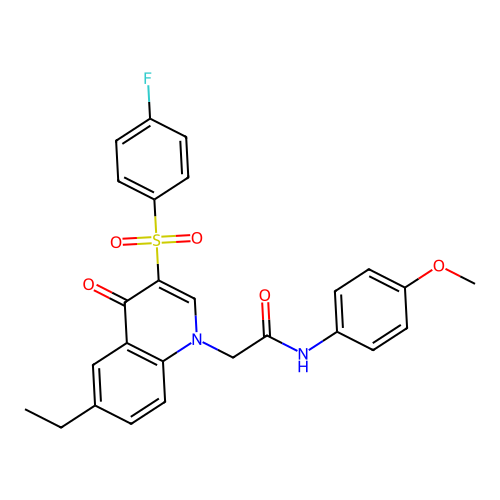 2-[6-ethyl-3-(4-fluorobenzenesulfonyl)-4-oxo-1,4-dihydroquinolin-1-yl]-N-(4-methoxyphenyl)acetamide structure
