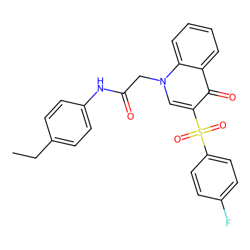 N-(4-ethylphenyl)-2-[3-(4-fluorophenyl)sulfonyl-4-oxoquinolin-1-yl]acetamide structure