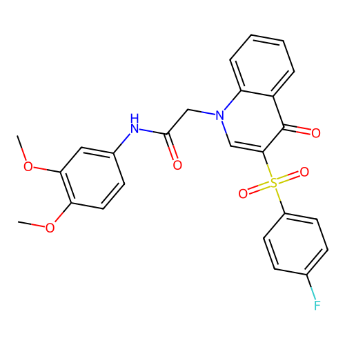 N-(3,4-dimethoxyphenyl)-2-[3-(4-fluorobenzenesulfonyl)-4-oxo-1,4-dihydroquinolin-1-yl]acetamide structure