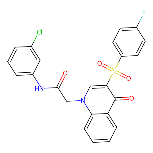 N-(3-chlorophenyl)-2-[3-(4-fluorophenyl)sulfonyl-4-oxoquinolin-1-yl]acetamide structure