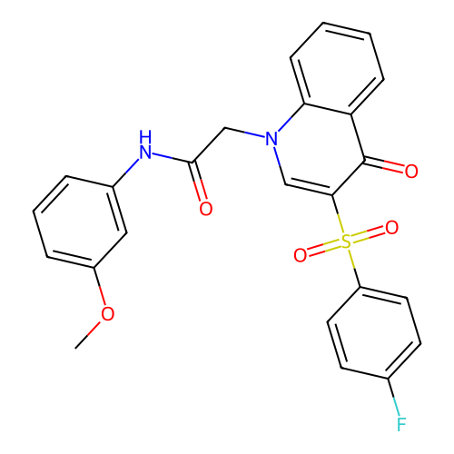 2-[3-(4-fluorophenyl)sulfonyl-4-oxoquinolin-1-yl]-N-(3-methoxyphenyl)acetamide structure